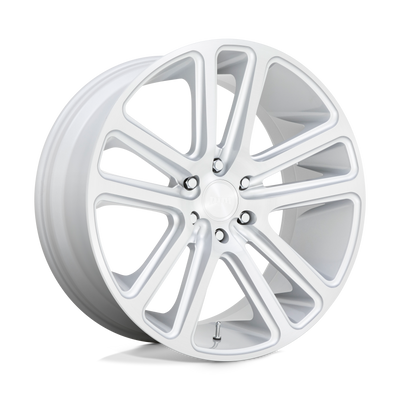 DUB - S257 FLEX - Silver - GLOSS SILVER BRUSHED FACE - 26" x 10", 10 Offset, 5x127 (Bolt Pattern), 78.1mm HUB