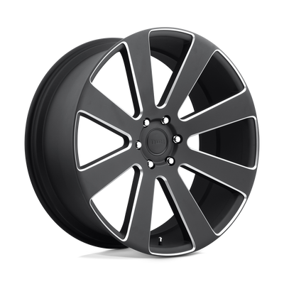 DUB - S187 8-BALL - Black - MATTE BLACK MILLED - 22" x 9.5", 30 Offset, 6x135 (Bolt Pattern), 87.1mm HUB