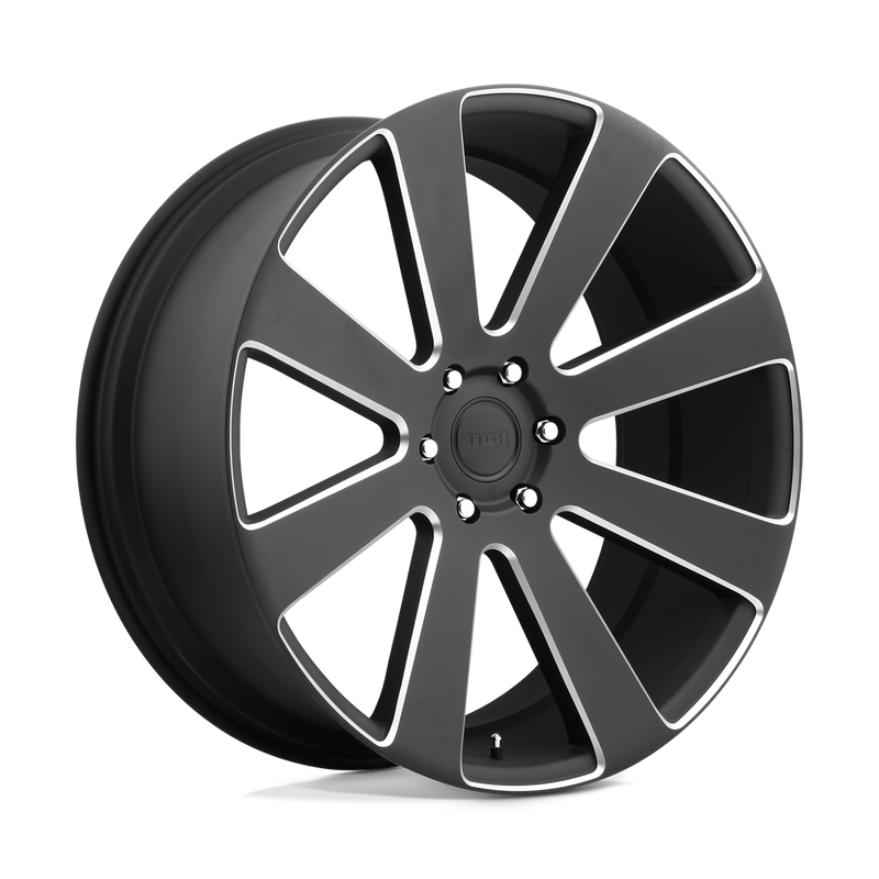 DUB - S187 8-BALL - Black - MATTE BLACK MILLED - 22" x 9.5", 30 Offset, 6x135 (Bolt Pattern), 87.1mm HUB