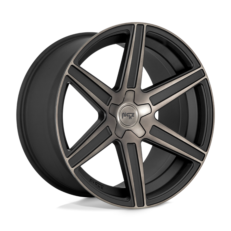 Niche - M236 CARINA - Gunmetal - Matte Machined Double Dark Tint - 20" x 10.5", 40 Offset, 5x112 (Bolt Pattern), 66.6mm HUB