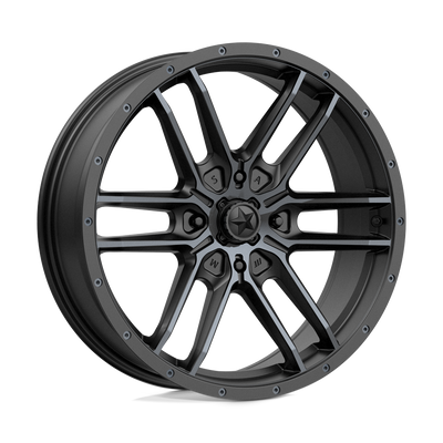 MSA Offroad Wheels - M43 FANG - Black - SATIN BLACK WITH TITANIUM TINT - 20" x 7", 10 Offset, 4x156 (Bolt Pattern), 132mm HUB