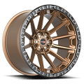 Vortek Offroad - VRT-601 - Bronze - Matte Bronze with Black Bead Ring - 18" x 9", -12 Offset, 6x135/139.7 (Bolt pattern), 106.10mm HUB