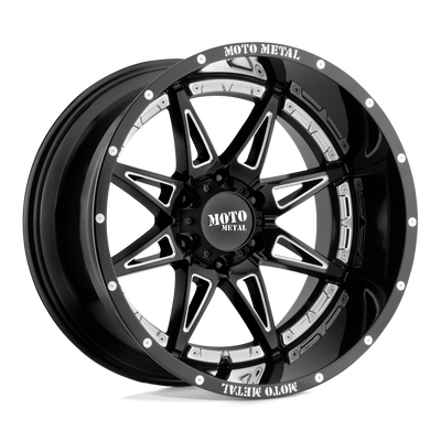 Moto Metal - MO993 HYDRA - Black - Gloss Black Milled - 18" x 8.5", 18 Offset, 6x135 (Bolt Pattern), 87.1mm HUB