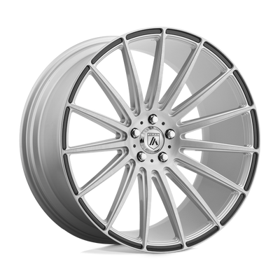 Asanti Black - ABL-14 POLARIS - Silver - Brushed Silver Carbon Fiber Insert - 22" x 10.5", 25 Offset, 5x115 (Bolt Pattern), 72.6mm HUB