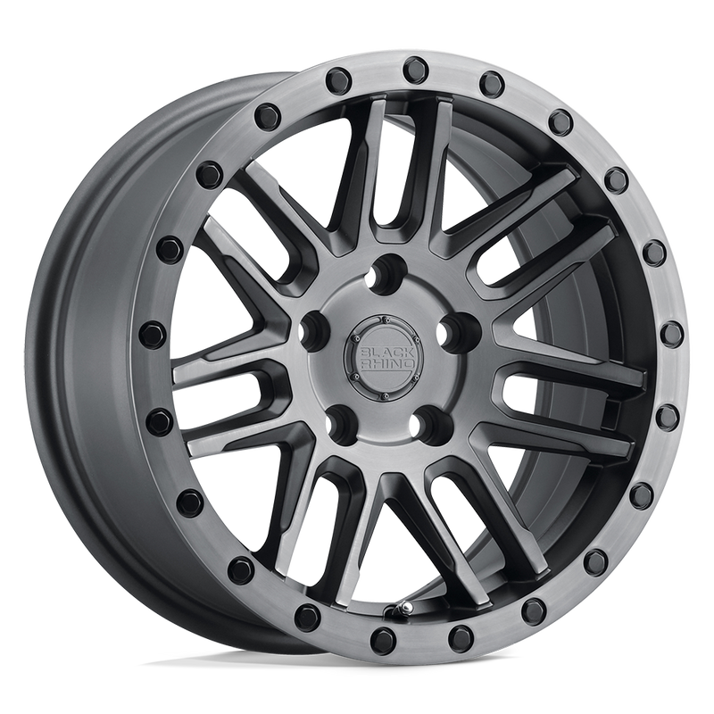 Black Rhino - ARCHES - Gunmetal - MATTE BRUSHED GUNMETAL WITH BLACK BOLTS - 20" x 9.5", 0 Offset, 5x120 (Bolt Pattern), 76.1mm HUB