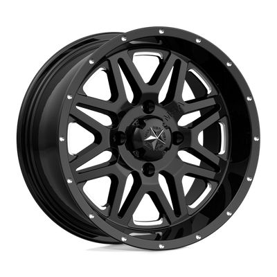 MSA Offroad Wheels - M26 VIBE - Black - MILLED GLOSS BLACK - 16" x 7", 0 Offset, 4x137 (Bolt Pattern), 112.1mm HUB