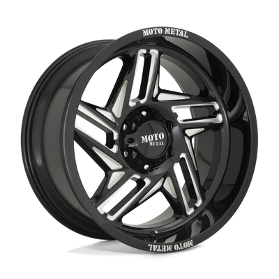 Moto Metal - MO996 RIPSAW - Black - GLOSS BLACK MILLED - 20" x 12", -44 Offset, 6x135 (Bolt Pattern), 87.1mm HUB