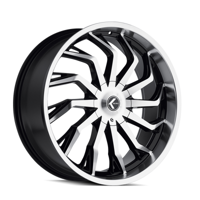 Kraze Wheels - SCRILLA - Black - BLACK/MACHINED - 22" x 9.5", 30 Offset, 6x135/139.7 (Bolt Pattern), 100.3mm HUB