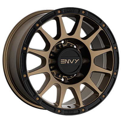Envy Wheels - FFT8BZ - Bronze - BRONZE / BLACK LIP - 20" x 9", 18 Offset, 8x180 (Bolt Pattern), 125.2mm HUB