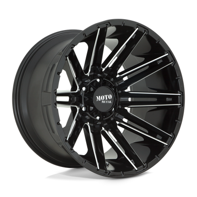 Moto Metal - MO998 KRAKEN - Black - GLOSS BLACK MILLED - 20" x 12", -44 Offset, 6x139.7 (Bolt Pattern), 106.1mm HUB