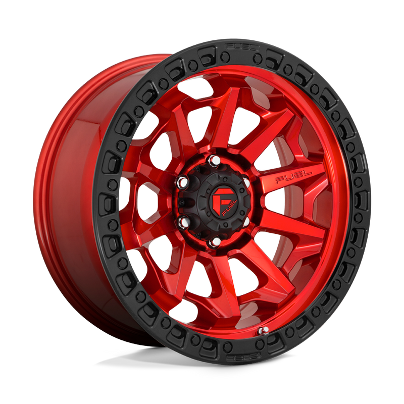 Fuel - D695 COVERT - CANDY RED BLACK BEAD RING - 17" x 9", 1 Offset, 5x150 (Bolt Pattern), 110.1mm HUB