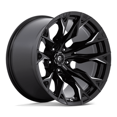 Fuel - D803 FLAME - Black - GLOSS BLACK MILLED - 20" x 12", -44 Offset, 5x127 (Bolt Pattern), 71.5mm HUB