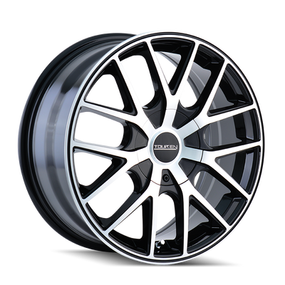 Touren - TR60 - Black - BLACK/MACHINED FACE/BLACK RING - 16" x 7", 42 Offset, 5x110/115 (Bolt Pattern), 72.6mm HUB
