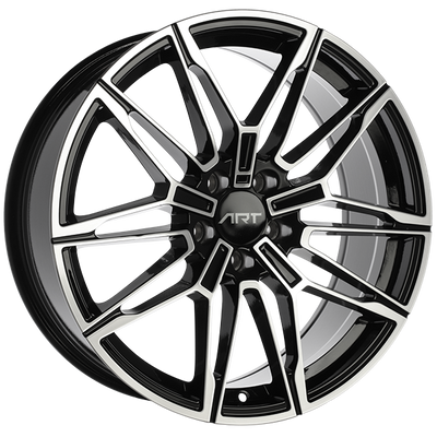ART - Replica 275 - Black - Gloss Black - Machined Face - 18" x 8", 25 Offset, 5x112 (Bolt Pattern), 66.6mm HUB