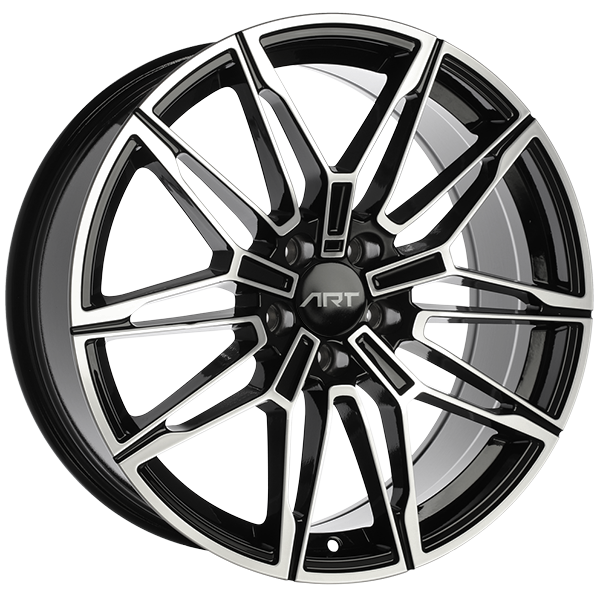 ART - Replica 275 - Black - Gloss Black - Machined Face - 18" x 8", 25 Offset, 5x112 (Bolt Pattern), 66.6mm HUB