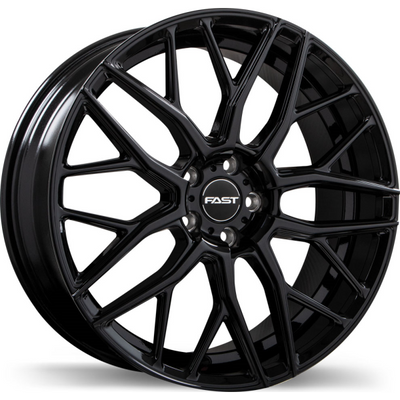 Fast Wheels - Vybz - Black - Gloss Black - 22" x 9", 38 Offset, 5x112 (Bolt Pattern), 72.6mm HUB