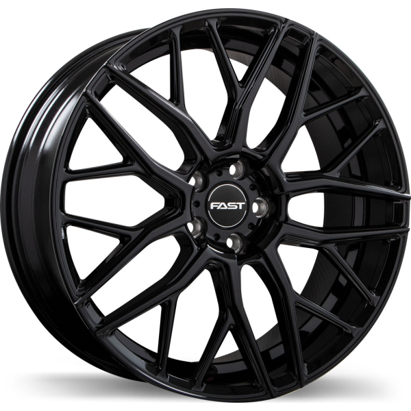 Fast Wheels - Vybz - Black - Gloss Black - 22" x 9", 38 Offset, 5x112 (Bolt Pattern), 72.6mm HUB