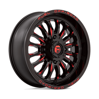 Fuel UTV - D822 ARC UTV - Black - GLOSS BLACK MILLED RED - 18" x 7", 13 Offset, 4x156 (Bolt Pattern), 132mm HUB