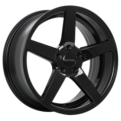 Ruffino Wheels - Boss - Black - Gloss Black - 18" x 8", 42 Offset, 5x114.3 (Bolt Pattern), 73.1mm HUB