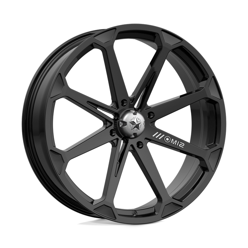 MSA Offroad Wheels - M12 DIESEL - Black - GLOSS BLACK - 22" x 7", 10 Offset, 4x137 (Bolt Pattern), 112.1mm HUB