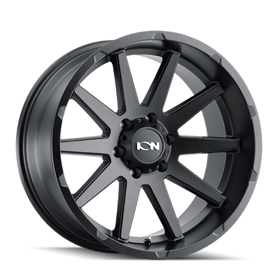 Ion Alloy - 143 - Black - MATTE BLACK - 18" x 9", 25 Offset, 8x180 (Bolt Pattern), 124.1mm HUB