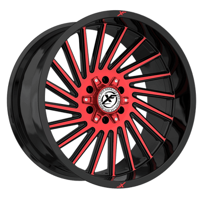XF Off-Road - XF-239 - Black - Black Machined Red - 22" x 12", -44 Offset, 8x165.1/170 (Bolt pattern), 125.2mm HUB