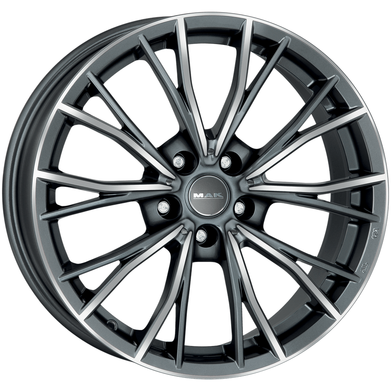 Mak Wheels - MARK - Gunmetal - GUN MET-MIRROR FACE - 18" x 8", 52 Offset, 5x120 (Bolt Pattern), 72.6mm HUB