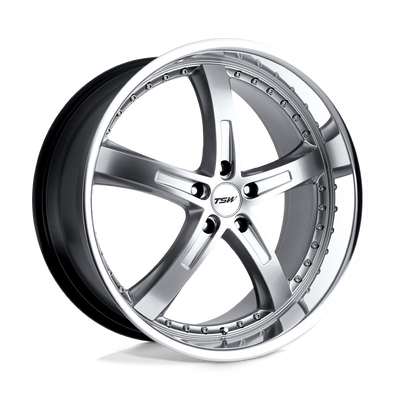 TSW Wheels - JARAMA - Silver - Hyper Silver with Mirror Cut Lip - 20" x 10", 25 Offset, 5x120 (Bolt pattern), 76.1mm HUB