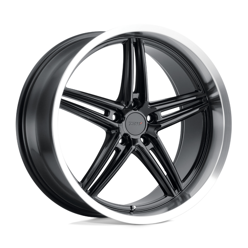 TSW Wheels - VARIANTE - Black - Gloss Black with Machined Lip - 19" x 9.5", 39 Offset, 5x120 (Bolt pattern), 76.1mm HUB