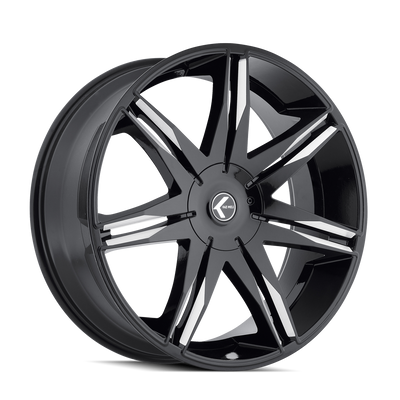 Kraze Wheels - EPIC - Black - BLACK/MILLED - 22" x 9.5", 18 Offset, 6x139.7 (Bolt Pattern), 106.1mm HUB