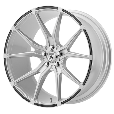 Asanti Black - ABL-13 VEGA - Silver - BRUSHED SILVER CARBON FIBER INSERT - 20" x 10.5", 38 Offset, 5x114.3 (Bolt Pattern), 72.56mm HUB