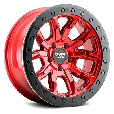 Dirty Life - DT-1 - CRIMSON CANDY RED - 17" x 9", -12 Offset, 6x139.7 (Bolt Pattern), 106mm HUB