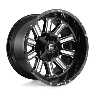 Fuel - D620 HARDLINE - Black - GLOSS BLACK MILLED - 22" x 10", -18 Offset, 5x114.3/127 (Bolt Pattern), 78.1mm HUB