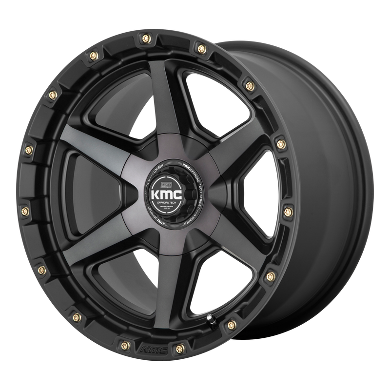 KMC Wheels - KM101 TEMPO - Gunmetal - SATIN BLACK WITH GRAY TINT - 20" x 9", 18 Offset, 5x127/139.7 (Bolt Pattern), 78.1mm HUB
