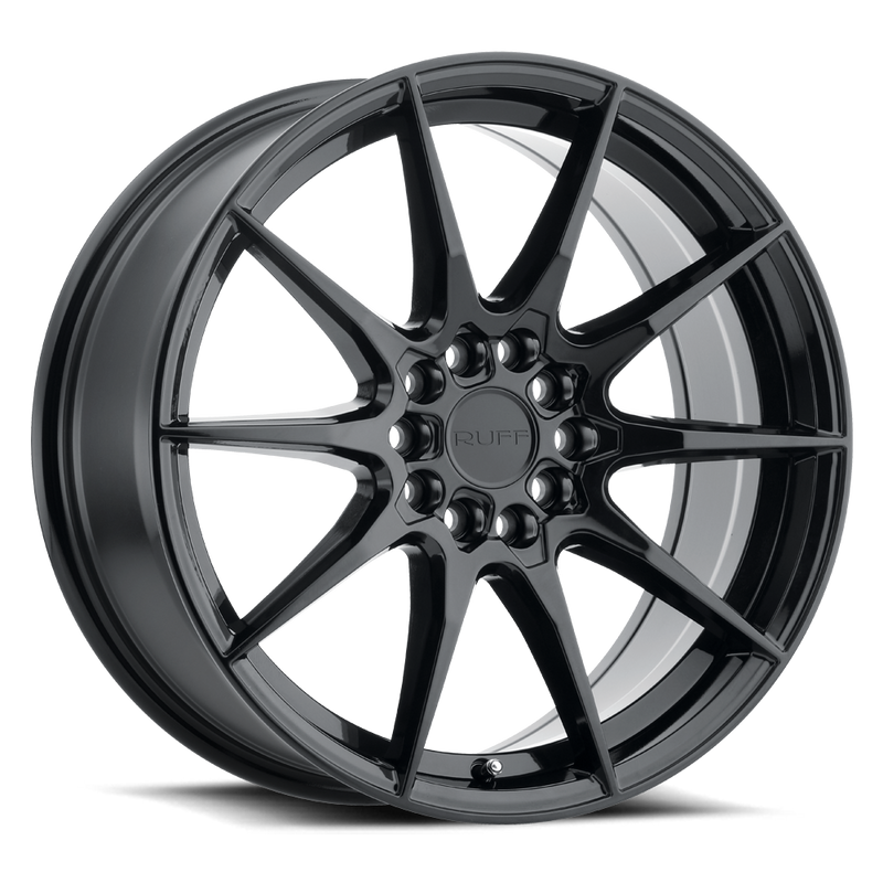 Ruff - SPEEDSTER - Black - Gloss Black - 18" x 8", 38 Offset, 5x100/114.3 (Bolt Pattern), 72.1mm HUB
