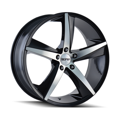 Touren - TR72 - Black - GLOSS BLACK/MACHINED FACE - 20" x 8.5", 20 Offset, 5x120 (Bolt Pattern), 74.1mm HUB