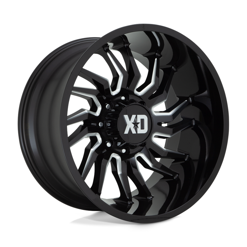 XD Series - XD858 TENSION - Black - GLOSS BLACK MILLED - 20" x 10", -18 Offset, 8x180 (Bolt Pattern), 124.2mm HUB