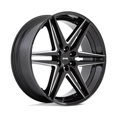 DUB - S267 DIRTY DOG - Black - GLOSSY BLACK MILLED - 26" x 10", 25 Offset, 6x139.7 (Bolt Pattern), 106.1mm HUB