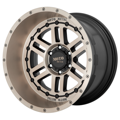 Moto Metal - MO800 DEEP SIX - Gunmetal - SATIN BLACK WITH BRONZE TINT - 20" x 12", -44 Offset, 8x170 (Bolt Pattern), 125.1mm HUB