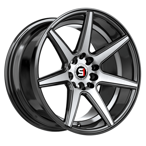 Spec-1 Racing - SP-73 - Black - Gloss Black Machined / Undercut - 18" x 8", 38 Offset, 5x112/114.3 (Bolt pattern), 73.1mm HUB