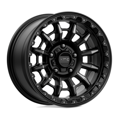 KMC Wheels - KM547 CARNAGE - Black - SATIN BLACK WITH GRAY TINT - 17" x 9", -12 Offset, 5x127 (Bolt Pattern), 71.5mm HUB