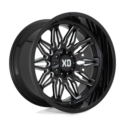 XD Series - XD859 GUNNER - Black - GLOSS BLACK MILLED - 22" x 12", -44 Offset, 6x135/139.7 (Bolt Pattern), 106.1mm HUB