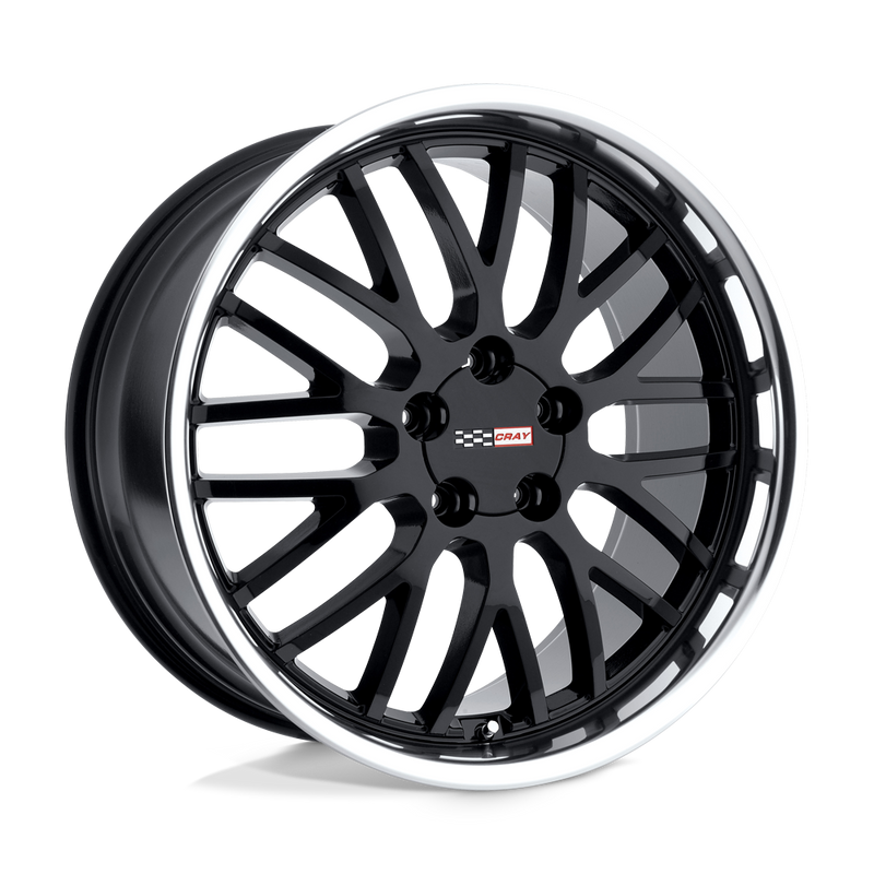 Cray Wheels - MANTA - Black - Gloss Black with Mirror Cut Lip - 19" x 10.5", 65 Offset, 5x120.65 (Bolt Pattern), 70.3mm HUB