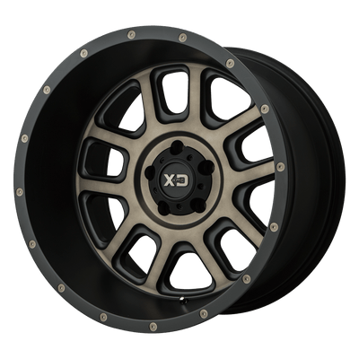 XD Series - XD828 DELTA - Black - Matte Black with Dark Tint Clear - 20" x 9", -12 Offset, 5x127 (Bolt Pattern), 72.6mm HUB