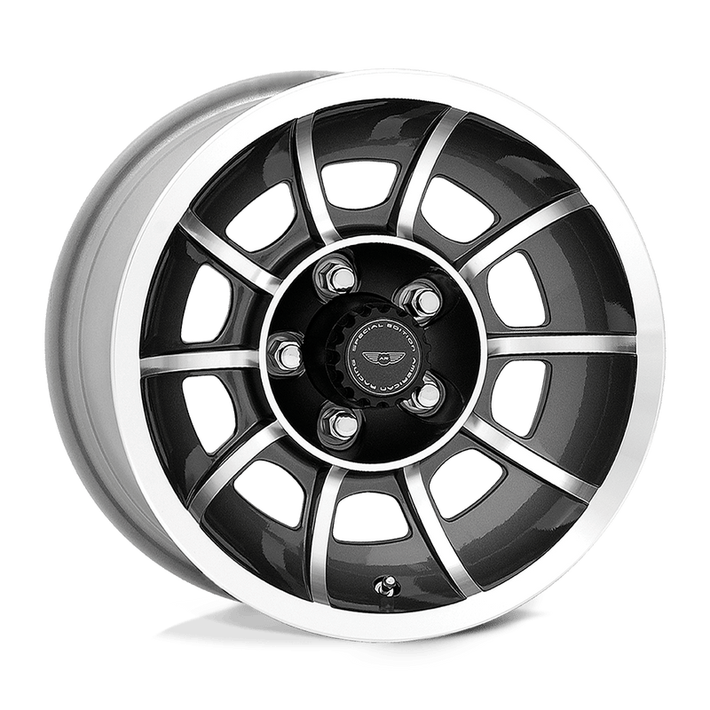 American Racing Vintage - VN47 VECTOR - Gunmetal - ANTHRACITE MACHINED - 15" x 8.5", 6 Offset, 5x120.65 (Bolt Pattern), 86mm HUB