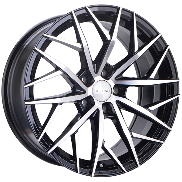 Ruffino Wheels - Atrax - Black - Gloss Black - Machined Face - 18" x 8", 35 Offset, 5x114.3 (Bolt Pattern), 73.1mm HUB