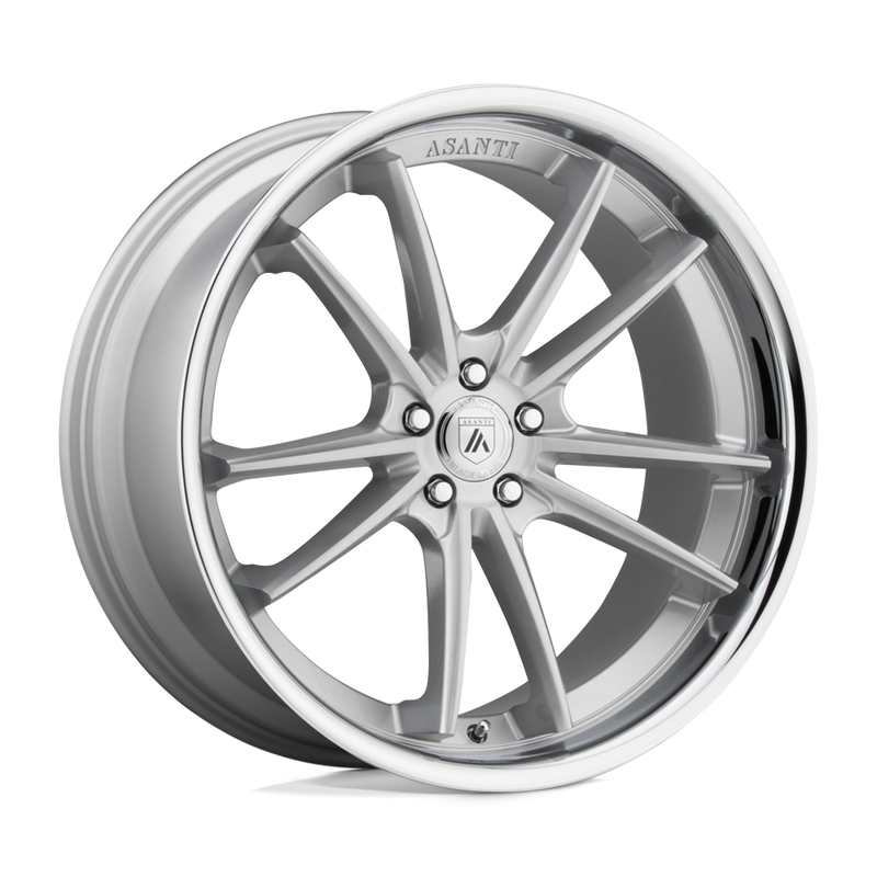 Asanti Black - ABL-23 SIGMA - Silver - BRUSHED SILVER CHROME LIP - 20" x 10.5", 38 Offset, 5x120 (Bolt Pattern), 74.1mm HUB