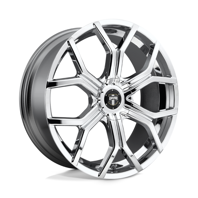 DUB - S207 ROYALTY - Polished - CHROME PLATED - 24" x 9.5", 30 Offset, 6x135/139.7 (Bolt Pattern), 87.1mm HUB