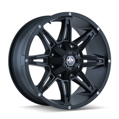 Mayhem - RAMPAGE - Black - MATTE BLACK - 17" x 9", 18 Offset, 6x135/139.7 (Bolt Pattern), 106mm HUB