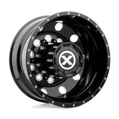 ATX - AO405 TREX - Black - GLOSS BLACK MILLED - 24.5" x 8.25", -168 Offset, 10x285.75 (Bolt Pattern), 220.1mm HUB